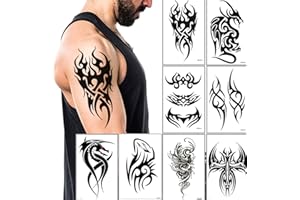 AWLEE Temporary Tattoos Big Tribal Totem Tattoo Sticker for Men Women Black Large Body Art Makeup Fake Tattoo Waterproof Removable (Pattern5)