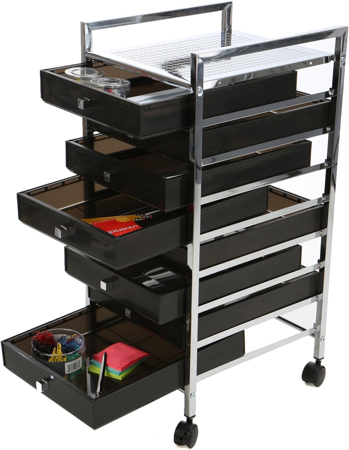 Amazon Com Mind Reader Rolling Storage Cart And Organizer With 8
