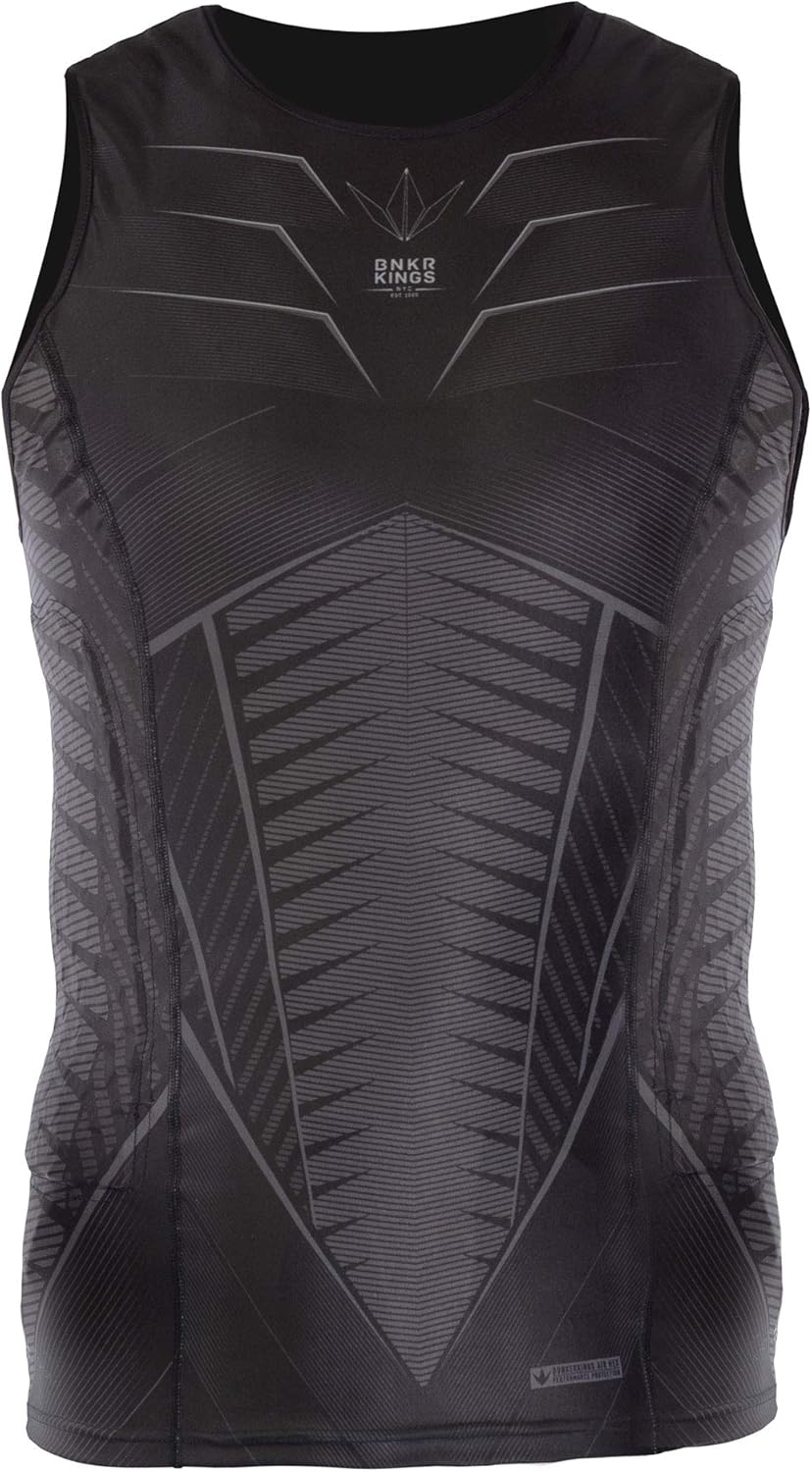 Bunkerkings Fly Compression Lightweight Sleeveless Top/Chest Protector - Black : Clothing