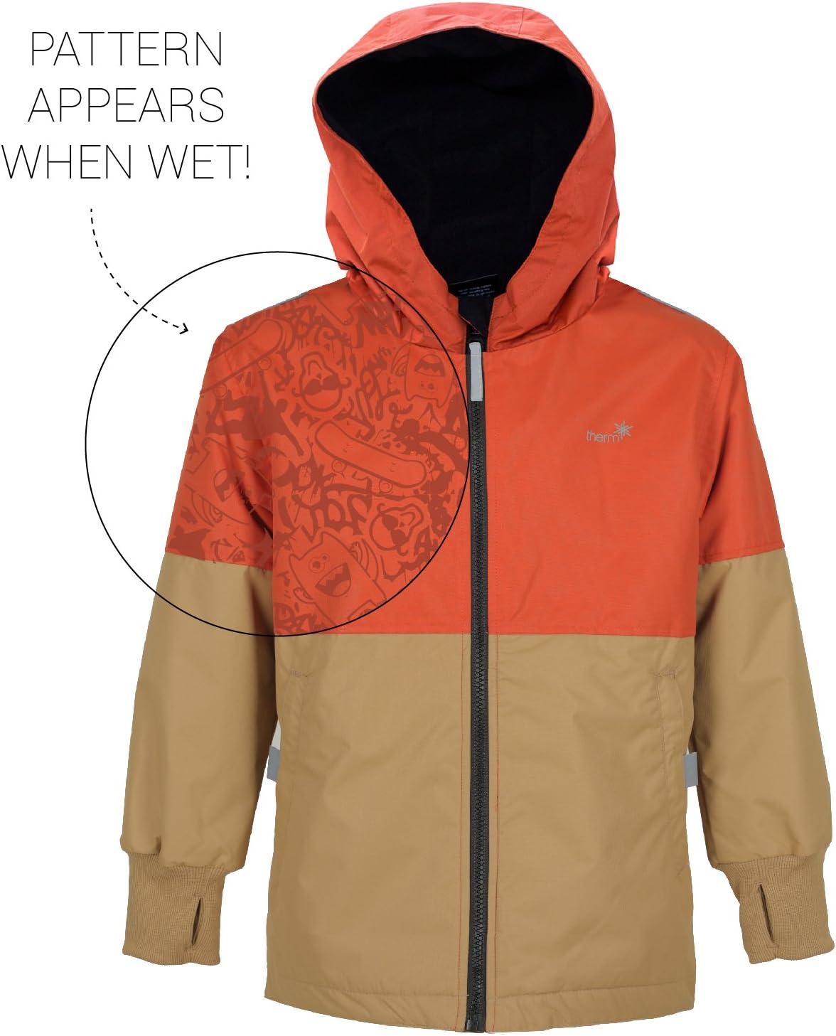 Therm Wind and Waterproof Lightweight Rain Jacket with Magic Print