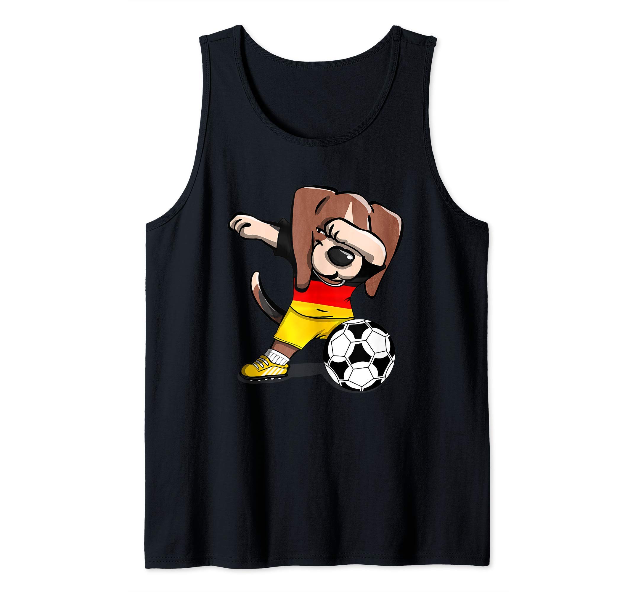 Dabbing Beagle Dog Germany Football - German Flag Soccer Tank Top