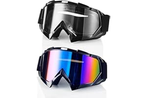 Carsories 2Pcs Dirt Bike Goggles Motocross Motorcycle ATV Riding Dustproof Windproof Off Road Racing MX Four Wheeler Goggles