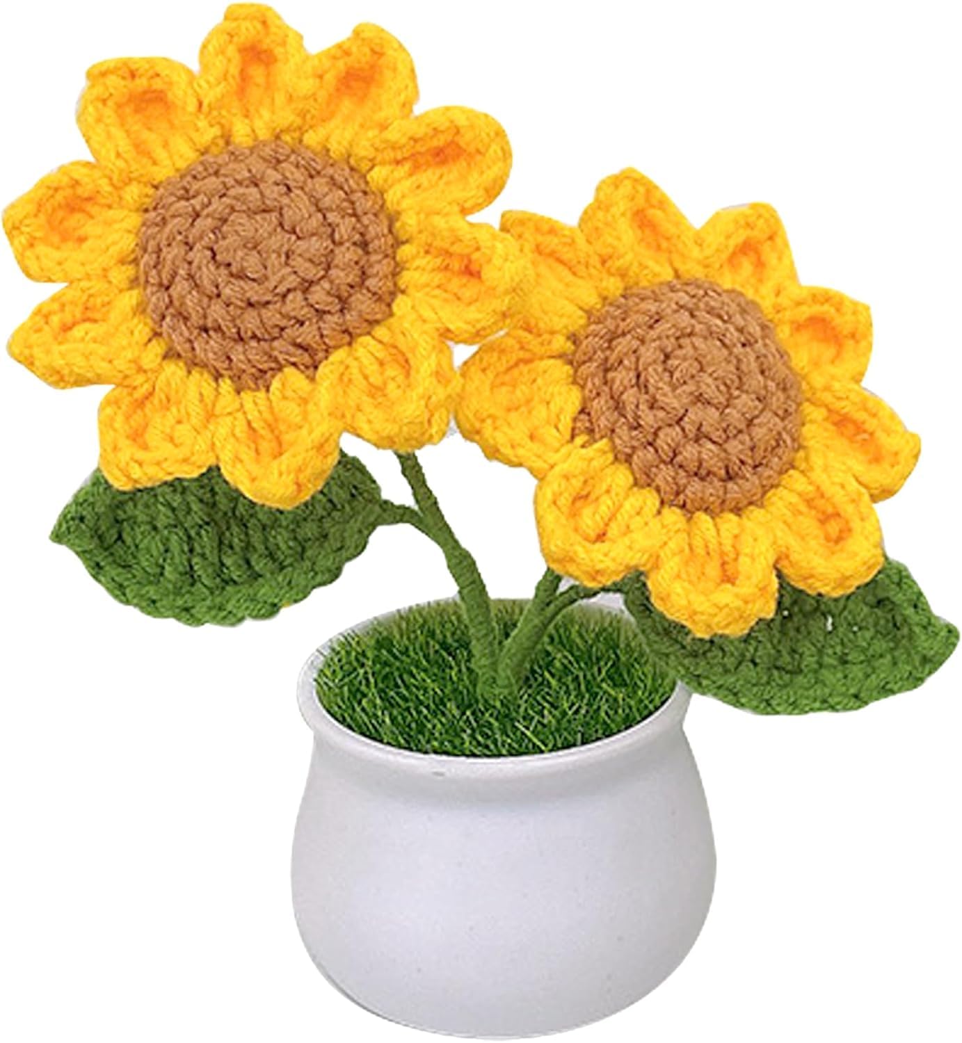 Vikrami lighting Sunflower Gift for Women, Emotional Support Plant,Sunflowers Flowers Realistic,Crochet Flower Bouquet,Sunflower Crochet Flower for Easter Sunday Birthdays And Graduation Season