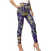 HQP Mardi Leggings for Women Mardi High Waist Legging New Orleans Carnival Tights