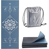 Avoalre Yoga Mat Foldable - Textured Non Slip Exercise Mat -Travel Lightweight Hot Yoga Mat with Carry Bag for Pilates & Home Workouts