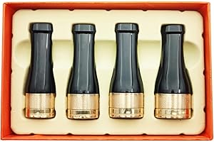 Generic 4-Piece Cigar Filter Tips Set, Portable Mouthpieces for Men in Various Sizes, Washable and Reusable, Black and Gold