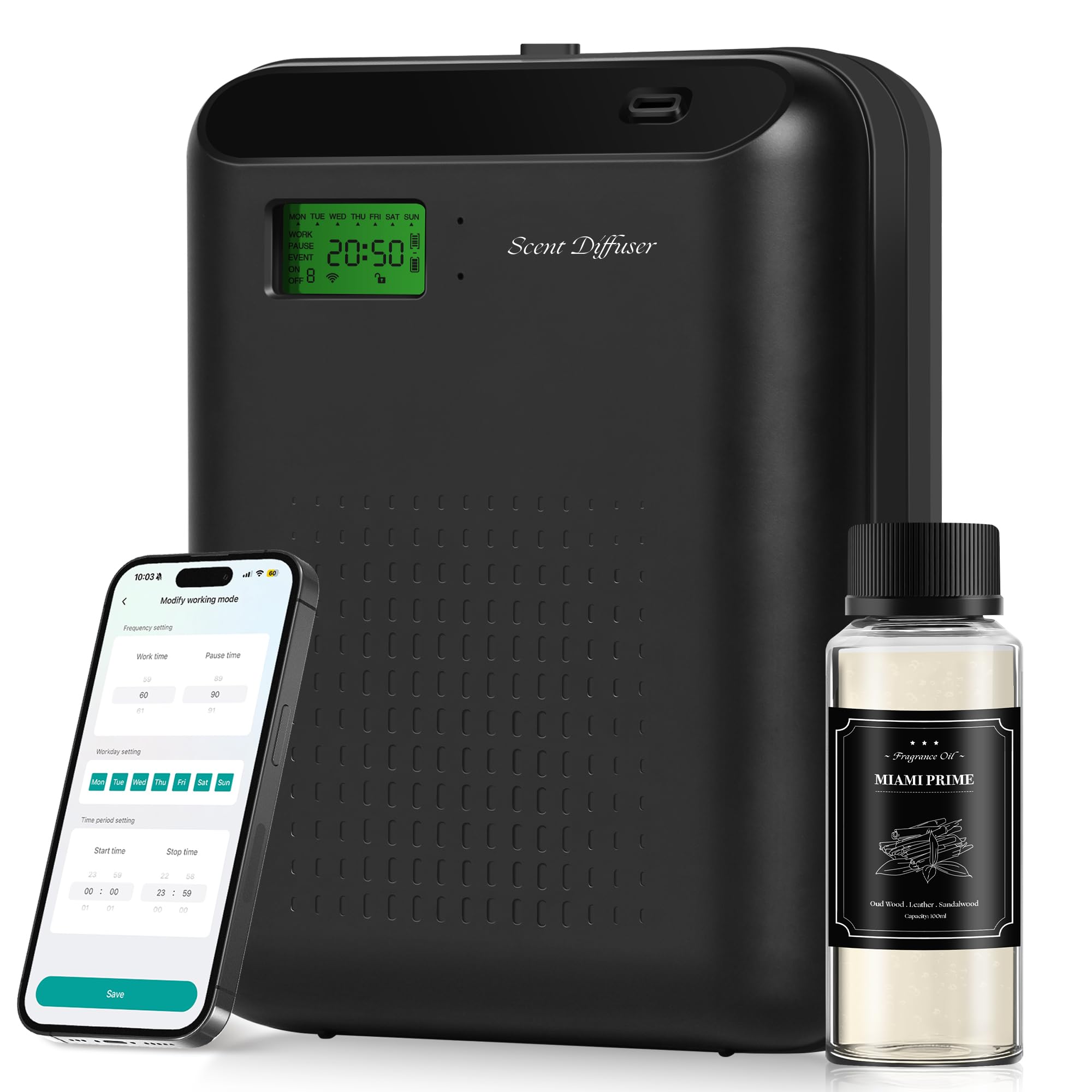 Photo 1 of *** NO ESSENTIAL OIL *** Scent Air Machine Starter Kit – Waterless Diffuser for Home & Commercial Use, Hotel Scent Diffuser Includes 100ml Essential Oil, WiFi/Bluetooth Control, 2000 sq.ft Coverage, Wall-Mount & Desktop