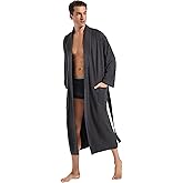 SlumberMee Mens Luxurious Robe Soft Year Round Plush Robe Shawl Collar with Pockets Calf Length Knit Spring Summer Sleepwear
