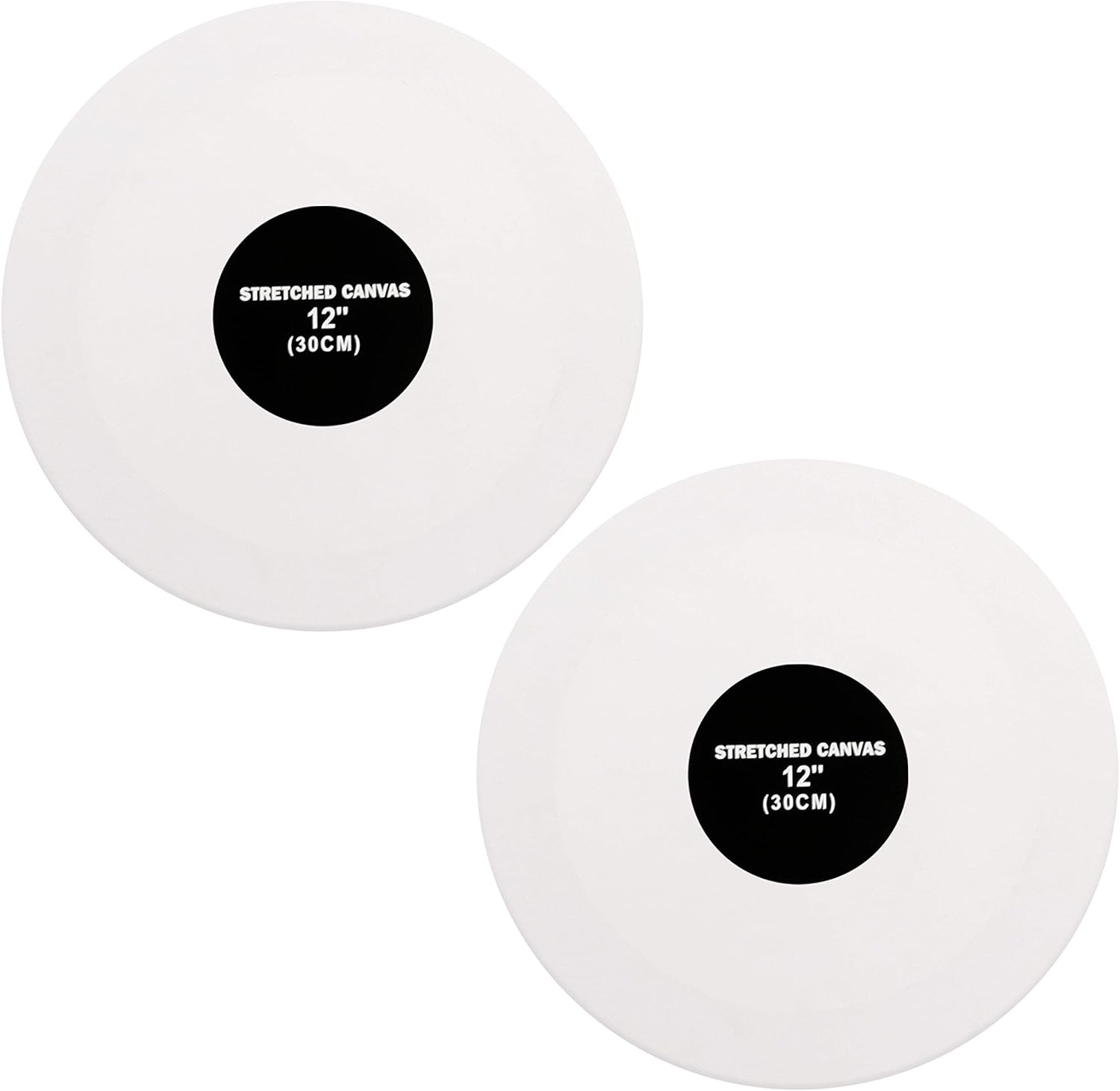 Belle Vous 2 Pack 12 inches Circle Shape Blank Canvas, 30cm Large Round Pre Stretched Canvas Panels