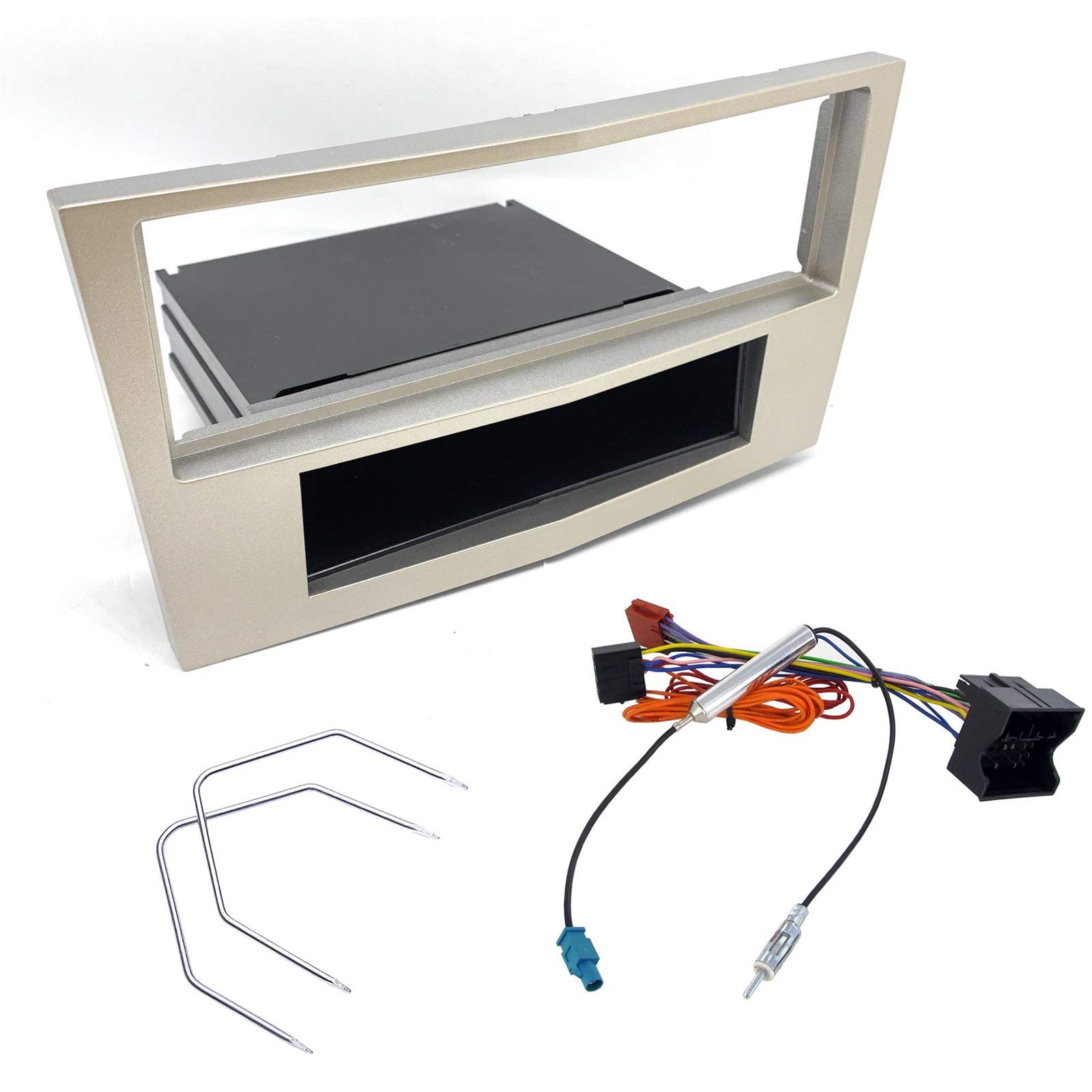 Sound-way Single DIN Car Radio Frame Installation Kit, 1 DIN Front Panel Frame, ISO Connector Cable, Antenna Adapter, Release Keys compatible with Opel Vauxhall Astra H/Antara/Corsa D/Zafira B
