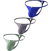 iKingsky Men's G-string Underwear Soft Y-Back Panties Breathable Bulge Thong Underpanties for Men