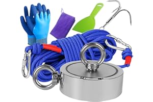 RIHEGIANT Magnet Fishing for Treasure Hunting and Retrieval 3000 lb Double Sided Neodymium Fishing Magnets Kit