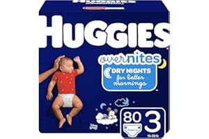 HUGGIES OverNites Night Time Baby Diapers, Size 3, 80 count