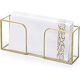 Sumnacon Napkin Holder,Vertical Glass Napkin Holder Table, Stylish Guest Towel Holder for Hand Towel Napkin,Rectangle Napkin Tray for Bathroom Toilet Kitchen Dining Table Counter