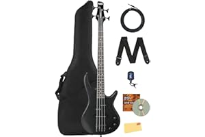 Ibanez GSRM20B SR Gio miKro Short-Scale Bass Guitar - Weathered Black Bundle with Gig Bag, Tuner, Strap, Instrument Cable, Austin Bazaar Instructional DVD, and Polishing Cloth