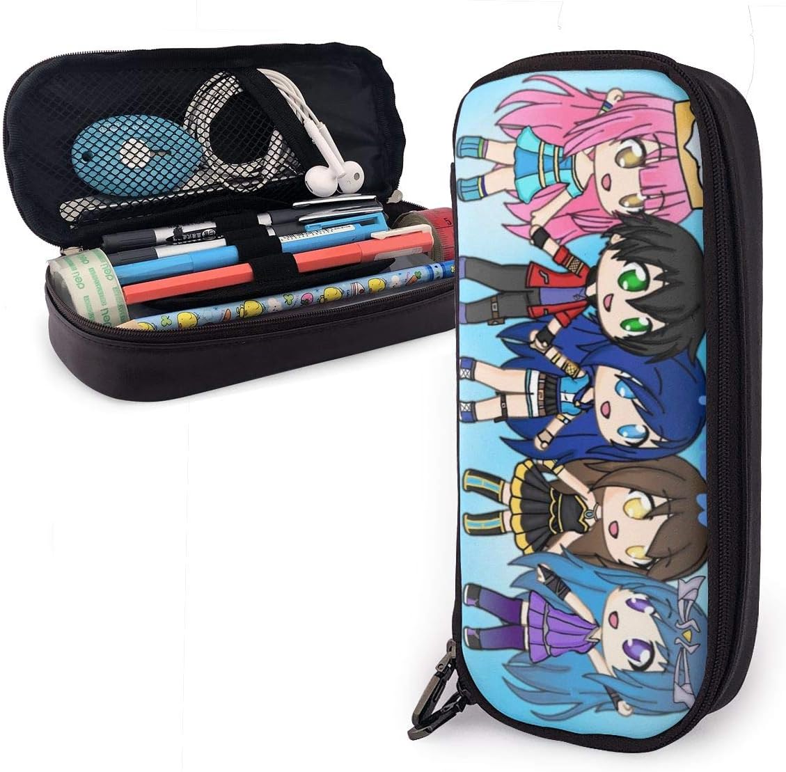 Its-Funneh The Krew Wallpaper PU Leather Pencil Case Pen Makeup Box Student Boxes,Office Pen Pencil Case Bag,Pouch Stationary Case Makeup Cosmetic Bag with Zipper