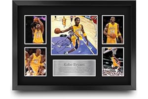 HWC Trading Kobe Bryant Signed Large 16 x 12 inch (A3) Printed Gifts Autograph Photo Display - 16" x 12" Framed