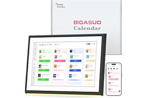 BIGASUO 10.1" Digital Calendar, Smart Touchscreen Interactive Display, Electronic Organizer for Monthly, Weekly & Daily Agenda, Chore Chart, Meal Planner, To Do List, Family Schedules, Picture Frame