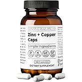 Santa Cruz Paleo, Zinc &amp; Copper Mineral Supplement, High Absorption Formula, Zinc Supplement for Skin &amp; Hair, L Methionine, Copper Gluconate, Trace Minerals, Gluten Free, Keto, Paleo, 60 Capsules