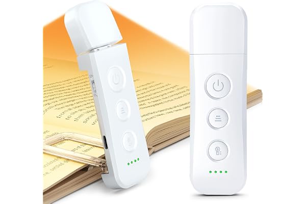 Glocusent 12 LED Book Light, Reading Lights for Books in Bed with 5 Colors & 5 Brightness, Portable Clip on Reading Light, US