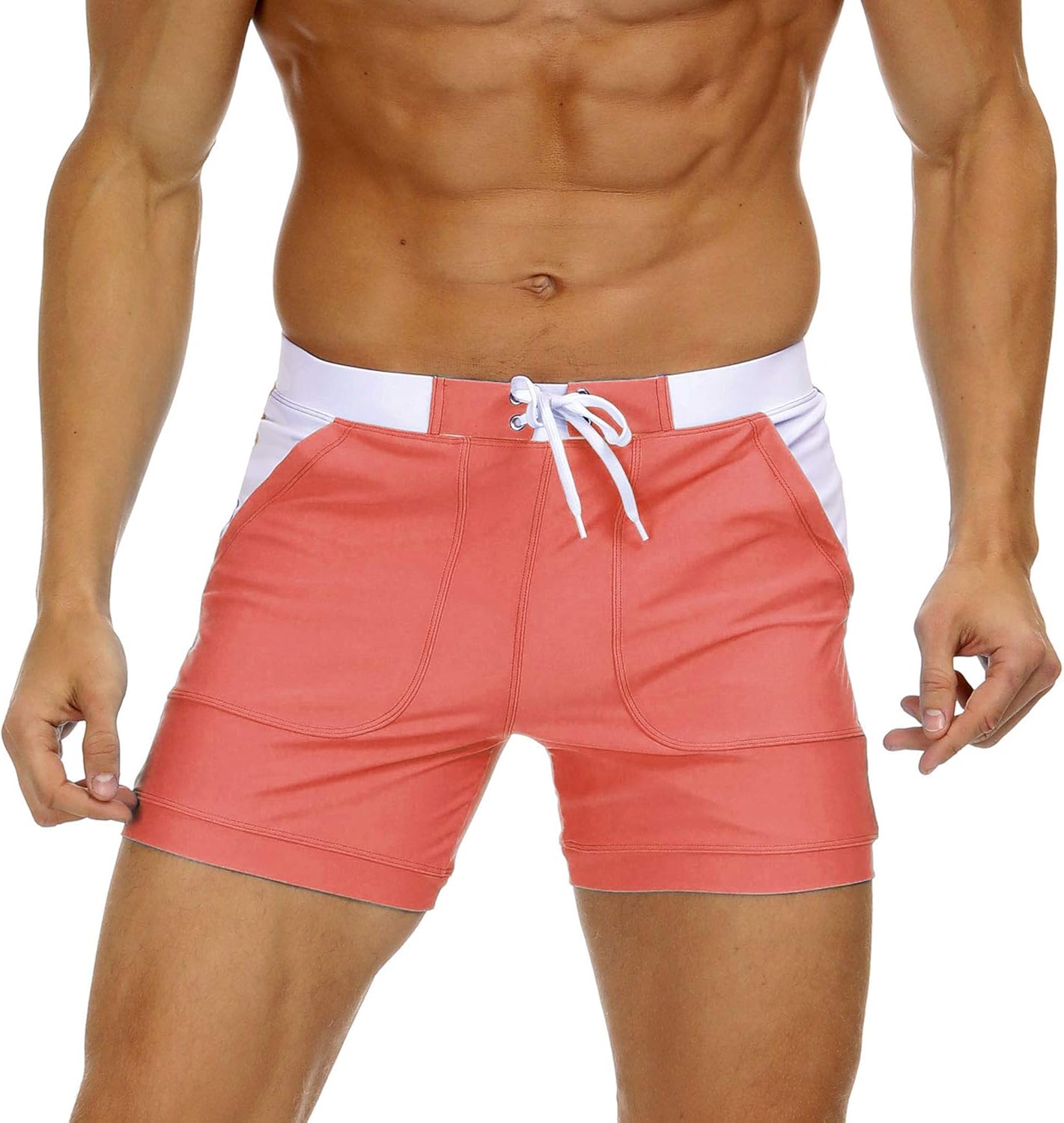 MAGNIVIT Men's Tight Swim Trunks Long Tight Swimming Shorts Swimear