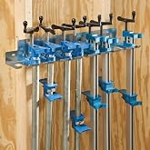 Rockler Pipe Clamp Rack (24-5/8&rdquo;) - Bar Clamp Rack to Store Clamps - Heavy Duty - Galvanized Steel Clamp Rack &ndash; Store 9 Clamps up to .30&rdquo; Wide Securely on Wall