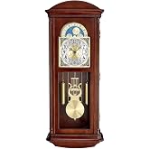 Bulova Litchfield Large Regulator Wall Clock, Model C4332 | Classic Pendulum Design | Harmonic Hourly Chime | Brown Cherry Finish