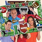 Football Photo Booth Props Kit Football Party Favors Supplies Football Game TIME Selfie Props with Photo Frame for Football Birthday Football Sport Theme Game Day Tailgate Party
