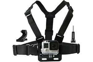 Chest Harness for GoPro Cameras - Adjustable and Compatible with Skiing, Mountain Biking, Motocross, Paddle Sports, and More