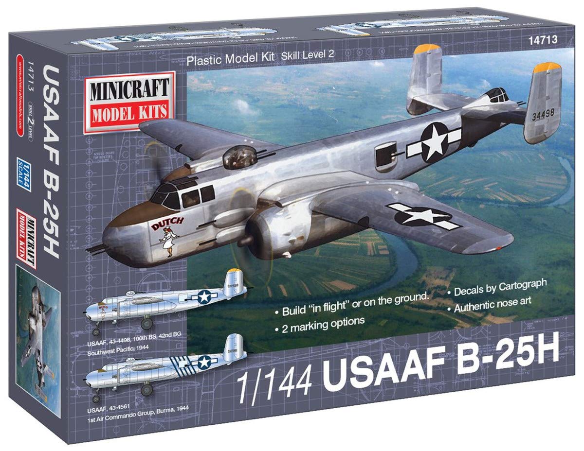 Minicraft Models 1:144 Scale B-25H U.S.A.A.F Mitchell Model Kit