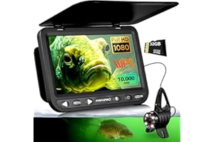 [FishPRO® 2026 Upgrade] NO.1 HD 1080P Underwater Fishing Camera 7'' IPS- DVR-32GB, w/10,000mAh(Ease To Use), Ice Fishing Camera Underwater, Fish Finder Camera for Boat Ice Lake Fish, USB-C/LED+IR/82ft