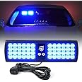Xprite Blue LED Visor Strobe Flashing Lights Sunshield Hazard Warning Light for Law Enforcement Emergency Vehicles Trucks Cars