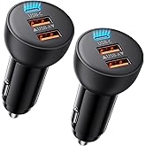 USB C Car Charger, 2 Pack 70W 3-Port PD/QC Fast Charging Cigarette Lighter USB Charger Car Phone Adapter Accessories for iPhone 17/Air/16/15/14/13/12 Pro Max, iPad, Pixel, Galaxy S25/S24/S23, Android