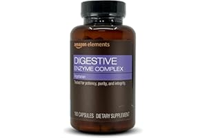 Amazon Elements Digestive Enzyme Complex, Vegetarian, Supports Healthy Digestion, 180 Capsules (Previously Revly)