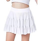 Girls Summer Mesh Ruffle Pleated Tennis Skirts Inner Shorts Flowy Cheer Running Athletic Skorts with Pockets 5-14 Years