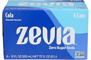 Zevia Zero Calorie Soda Cola, 12 Oz Pack of 6