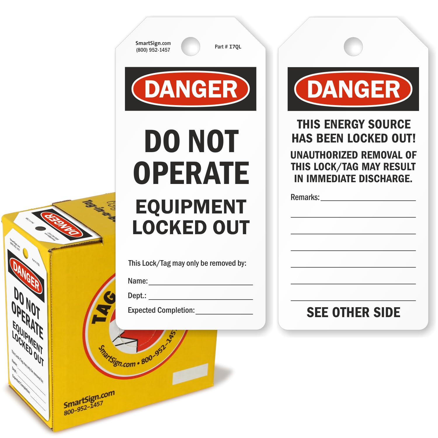 SmartSign 100-Pack 'Danger Do Not Operate Equipment