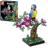 Micro Brick Flower Parrot Toy Building Sets, Home Decor and Office Art Creative Gift, DIY Plant Model for Adults, for Teens A