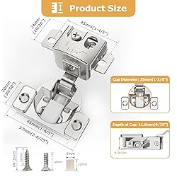 Furniware 20 Pieces 1-1/4 in Overlay Soft Close