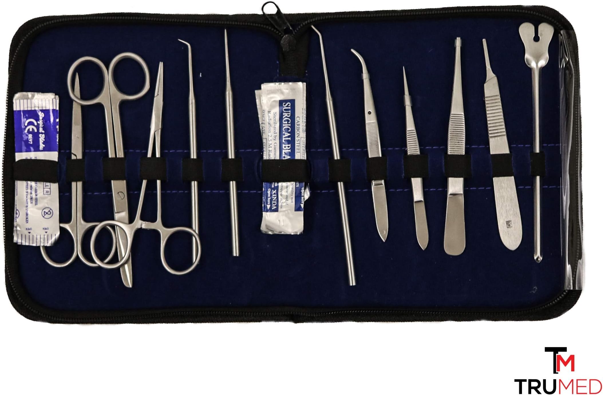 TruMed Dissection Kit - 22 Pieces | Perfect for Anatomy, Biology, Botany, Veterinary and Medical Students | Surgery Kit | Lab Instruments and Surgical Tools | Scalpel Kit | Premium Stainless Steel
