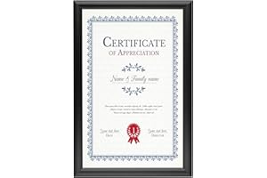 SnapeZo Black Document Notice Frame 11x17 Inch, 1" Narrow Profile, Front-Loading Snap Frame, Wall Mounted, Professional Series