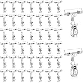 Zelphvt 50 PCS Clear Sign Holder Clips Rotatable Double Sided Clip Merchandise Price Display Rack Acrylic Sign Clips Plastic Price Signs Clamps Sale Signs Holders for Retail Rack, Baskets or Cards
