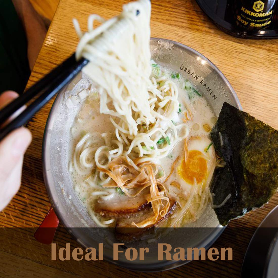 HauSun 2 Pairs Chopsticks and Chopstick Rest Gift Set- Dishwasher Safe Reusable Fiber Glass Chopsticks + Porcelain Cute Panda Chopstick Holder, Non-slip Chinese Japanese Style Chopsticks Set, Black