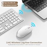 Seenda Wireless Keyboard and Mouse SK38-3 Ultra Slim USB UK Layout Silver White view 3