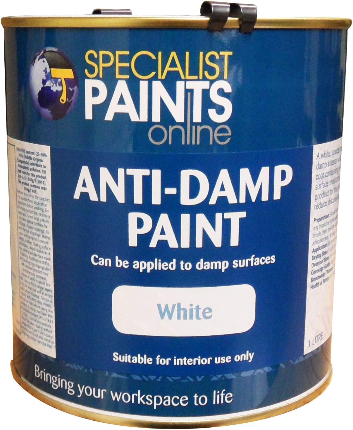 Specialist Paints Online Anti-Damp Paint 1 Litre, White, 1 l (Pack of 1)