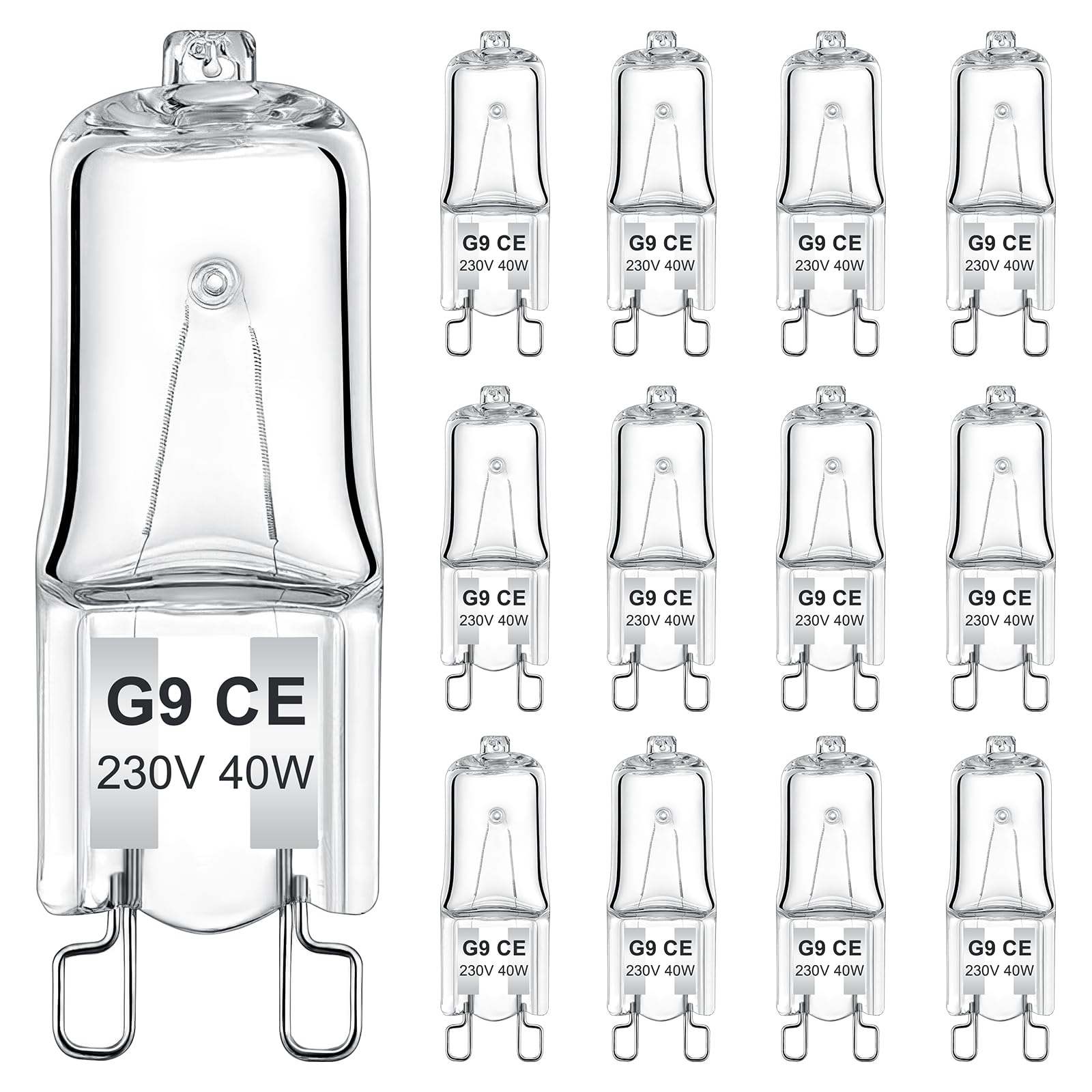 AUZOSL G9 Halogen Bulbs 40W - Bright Light Bulbs (Pack of 12) - Energy Efficient Replacement - Long-Lasting Lighting Solution