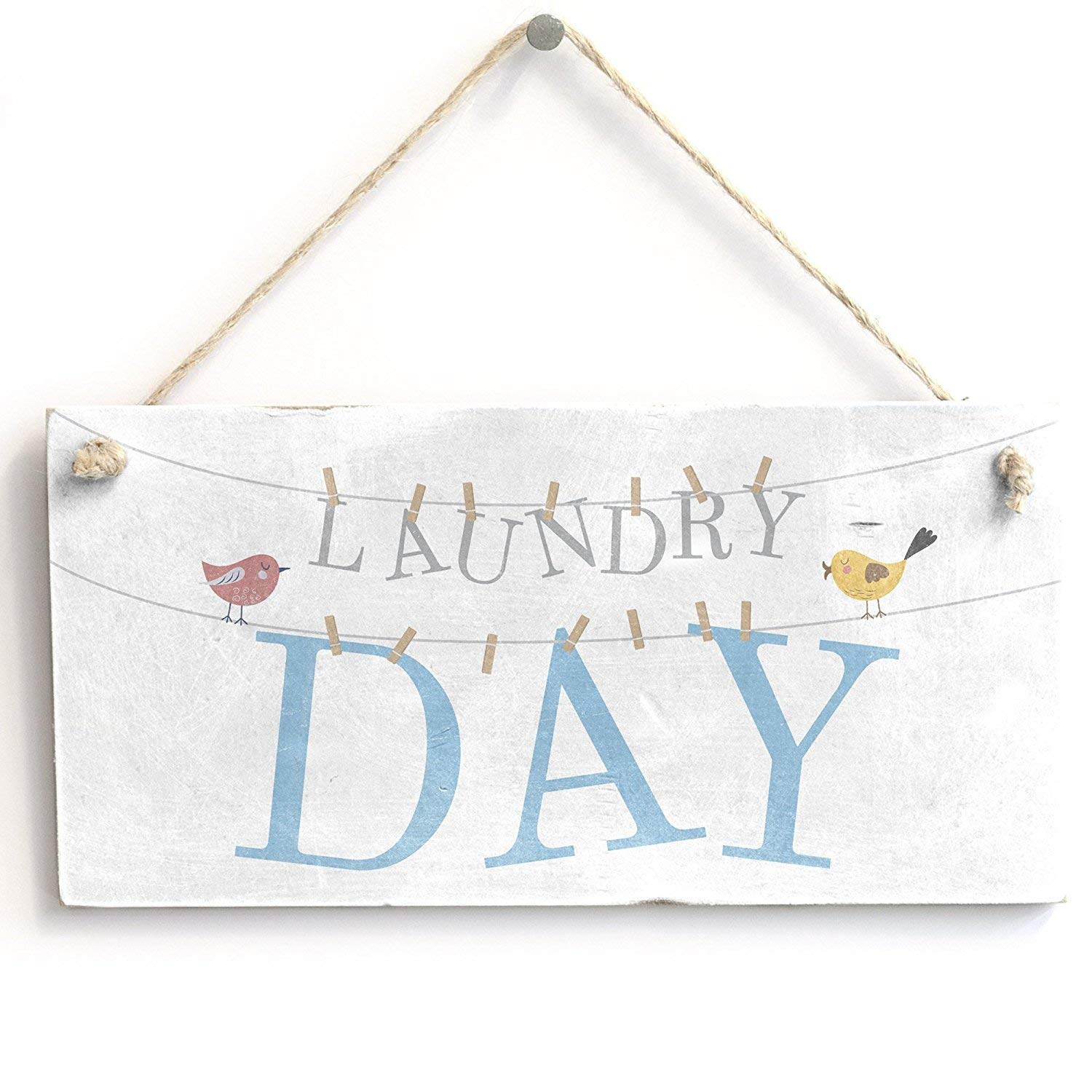 Laundry Day - Vintage Cute Home Decor Small Sign Kitchen Utility 10"x5"（25x12.5 cm）