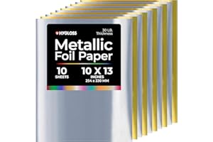 Hygloss Metallic Foil Paper - 10 Sheets Gold and Silver Color Shiny Papers - 10 x 13 Inches - Ideal Foil Papers for Crafts - Shiny Craft Paper Sheets