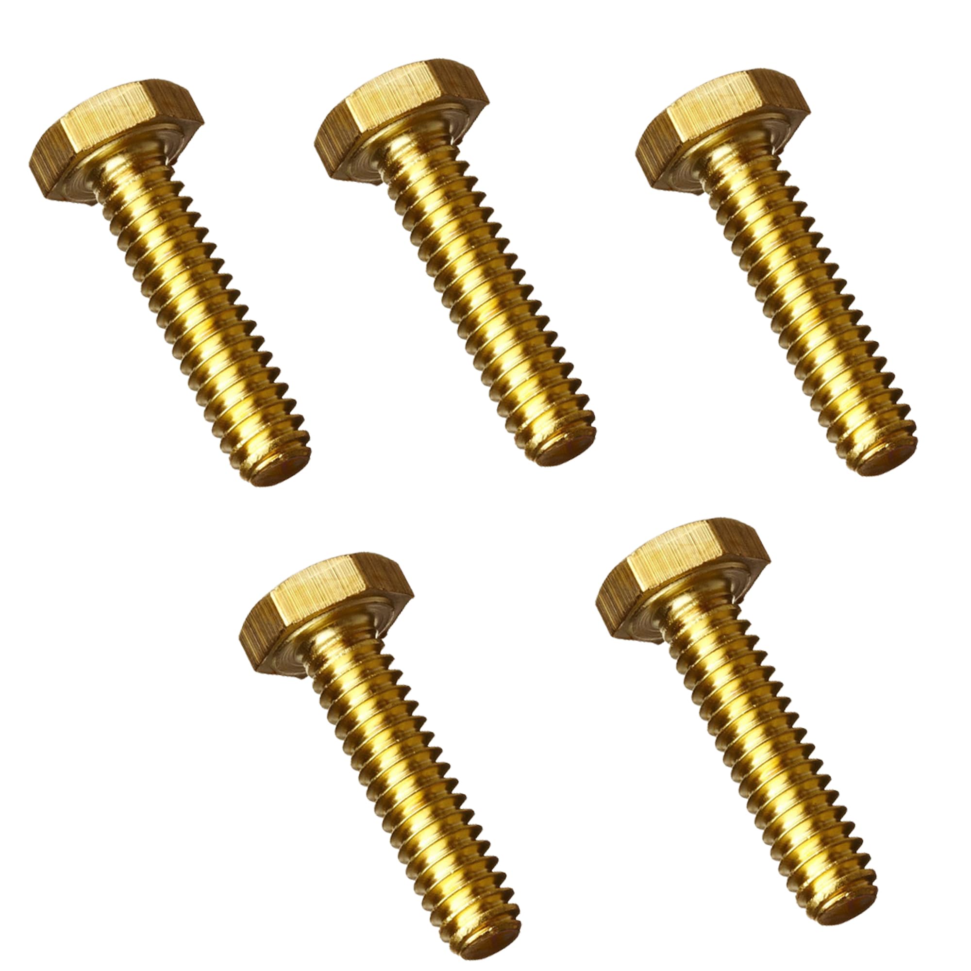 M8 x 30mm Solid Brass Hex Bolts Fully Threaded Hexagon Screws DIN933 (pack of 5)