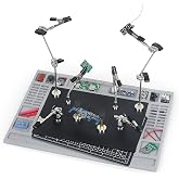 EOOKU Magnetic Helping Hands Soldering Station for PCB Repair, Large Base with Heat-Resistant Mat, 6 Flexible Arms, 2 Magnetic Posts &ndash; Professional Third Hand Tool for Electronics &amp; DIY